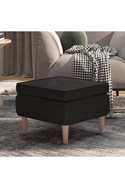 Concept Καρέκλα με ξύλινα πόδια, μαύρη, υφασμάτινη