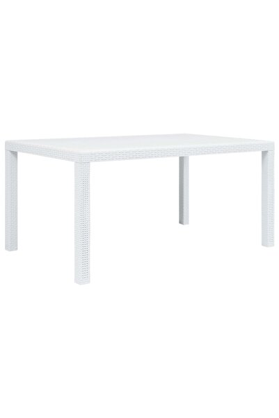 Concept Masă de grădină, alb, 150 x 90 x 72 cm, plastic, aspect ratan