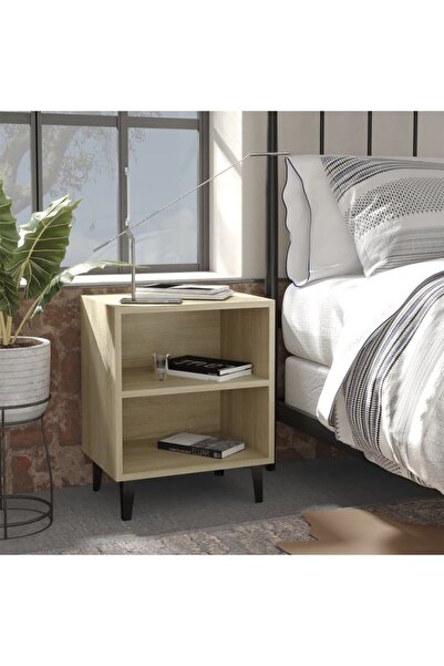 Concept Noptieră cu picioare metalice, stejar sonoma, 40x30x50 cm