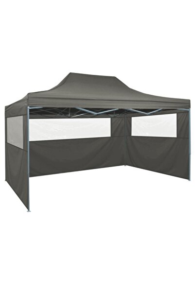 Concept Cort de petrecere pliabil cu 3 pereți, antracit, 3 x 4 m, oțel