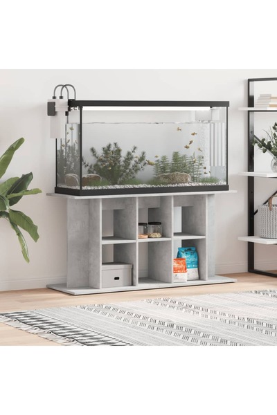 Concept Suport acvariu, gri beton, 120x40x60 cm, lemn prelucrat