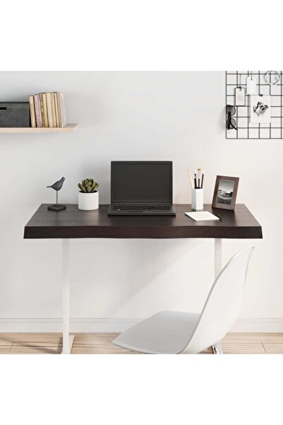 Concept Blat masă, 100x50x6 cm, gri, lemn stejar tratat contur organic