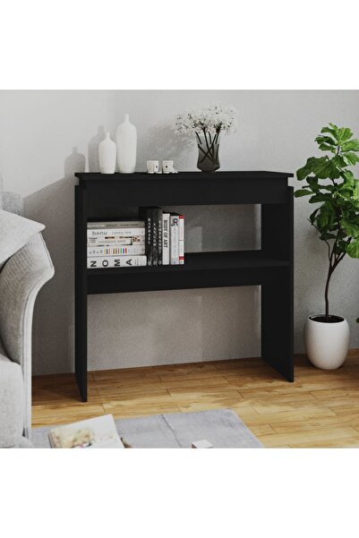 Concept Τραπέζι κονσόλας, μαύρο, 80x30x80 cm, μοριοσανίδα
