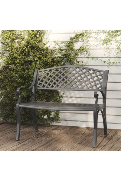 Concept Παγκάκι κήπου, μαύρο, 102 cm, χυτό αλουμίνιο