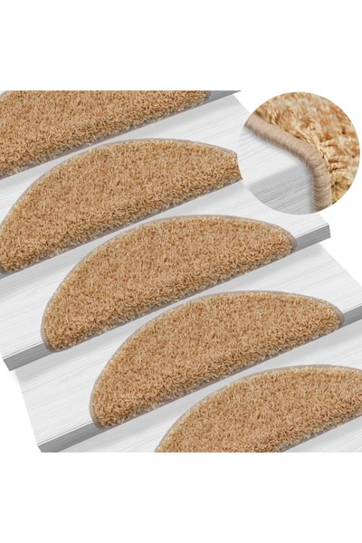 Concept Πατάκια σκαλοπατιών, 15 τεμ., κρεμ, 65x25 εκ.