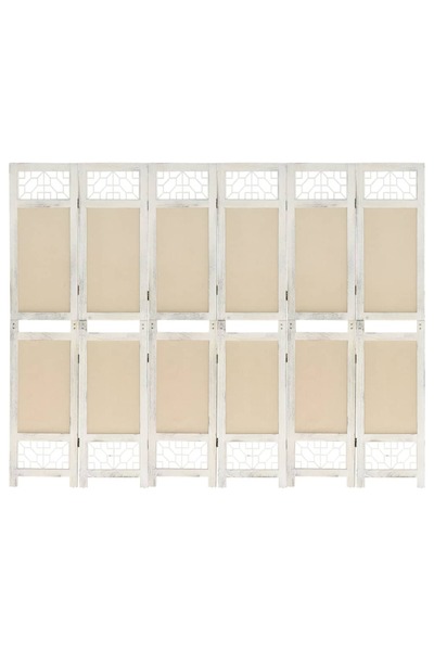 Concept Paravan de cameră cu 6 panouri, crem, 210x165 cm, textil
