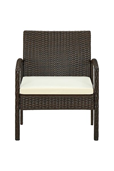 Concept Καρέκλα κήπου με Μαξιλάρι, καφέ, πολυρατάν