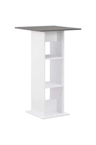 Concept Τραπέζι μπαρ, λευκό και ανθρακί γκρι, 60 x 60 x 110 εκ.