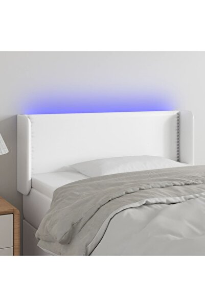 Concept Κεφαλάρι LED, λευκό, 103x16x78/88 cm, οικολογικό Δερμάτινο