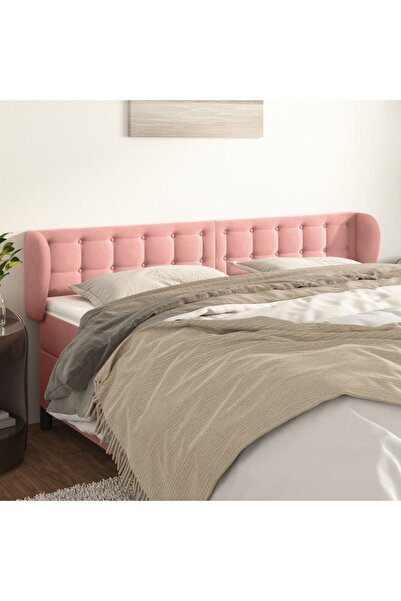 Concept Tăblie de pat cu aripioare roz 183x23x78/88 cm catifea