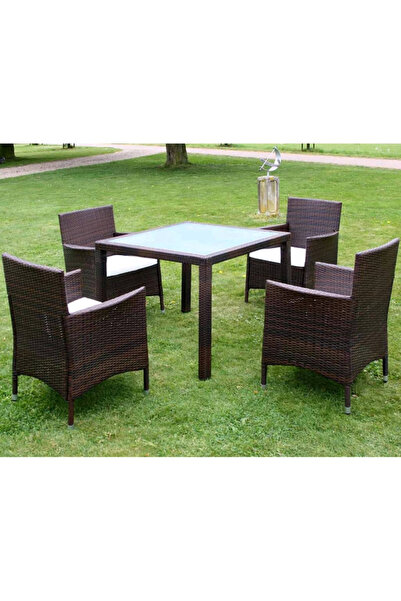 Concept Set mobilier de exterior cu perne, 5 piese, maro, poliratan
