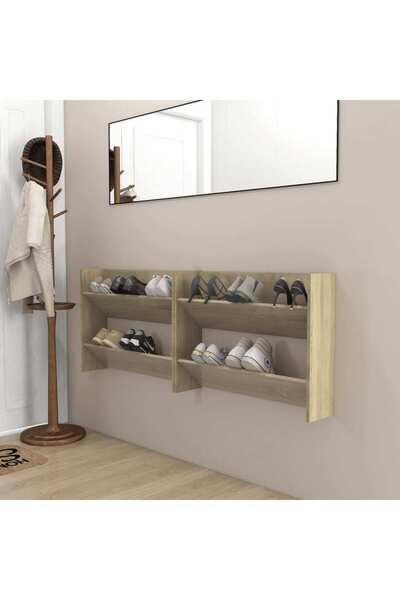 Concept Επιτοίχια παπουτσοθήκη, 2 τεμ., δρυς sonoma, 80x18x60 cm, μοριοσανίδα