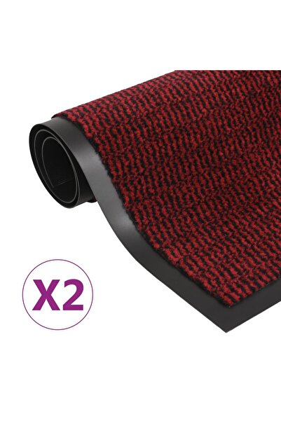 Concept Πατάκια πόρτας κατά της σκόνης, 2 τεμ., κόκκινα, 80x120 cm, ορθογώνια