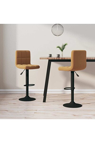 Concept Σκαμπό μπαρ, 2 τεμ., καφέ, Βελούδο