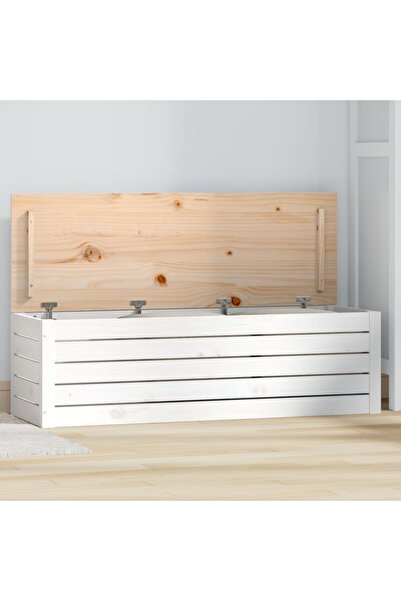 Concept Κουτί αποθήκευσης, λευκό, 109x36,5x33 cm, μασίφ ξύλο πεύκου