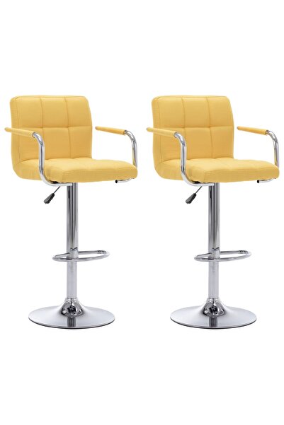 Concept Σκαμπό μπαρ, 2 τεμ., κίτρινο, ύφασμα