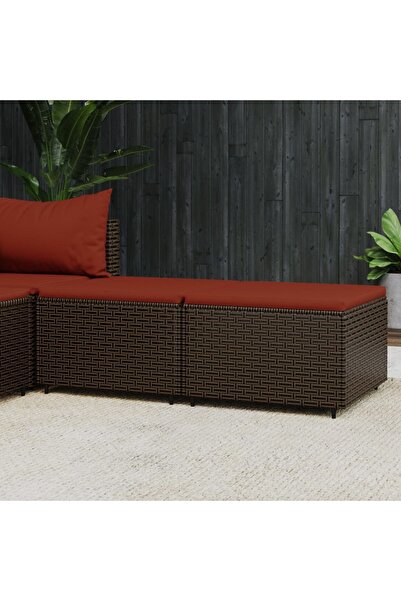 Concept Taburete de grădină cu perne, 2 buc., maro, poliratan