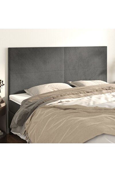 Concept Tăblii de pat, 4 buc, gri închis, 100x5x78/88 cm, catifea