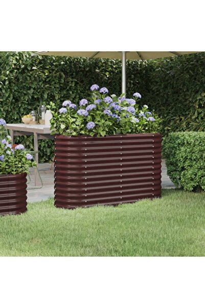 Concept Jardinieră grădină maro 114x40x68 cm oțel vopsit electrostatic