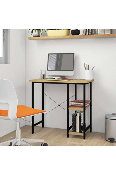 Concept Birou de calculator negru/stejar deschis 80x40x72 cm MDF/metal