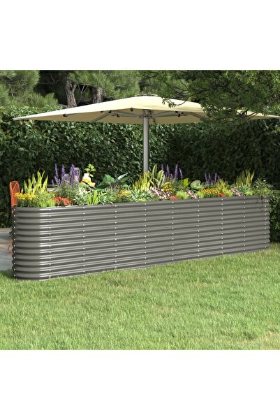Concept Jardinieră grădină gri 332x40x68 cm oțel vopsit electrostatic