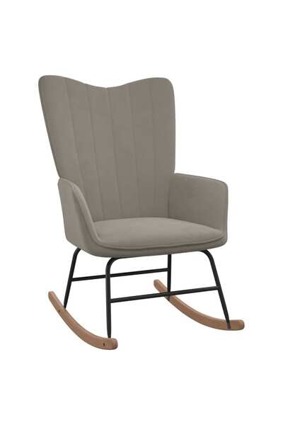 Concept Κουνιστή πολυθρόνα, ανοιχτό γκρι, Βελούδο