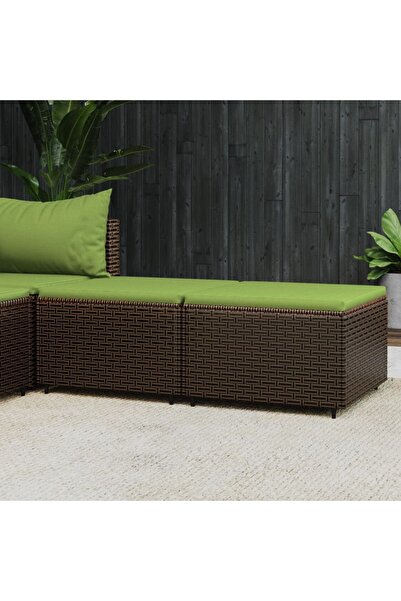 Concept Taburete de grădină cu perne, 2 buc., maro, poliratan