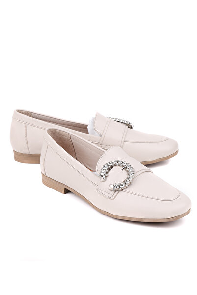 stato Milano Stone Buckled Genuine Leather Black Women Loafers