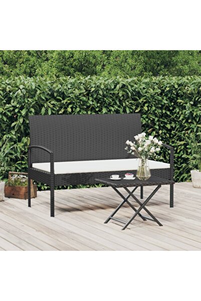 Concept Παγκάκι κήπου με Μαξιλάρι, μαύρο, 105 cm, πολυρατάν