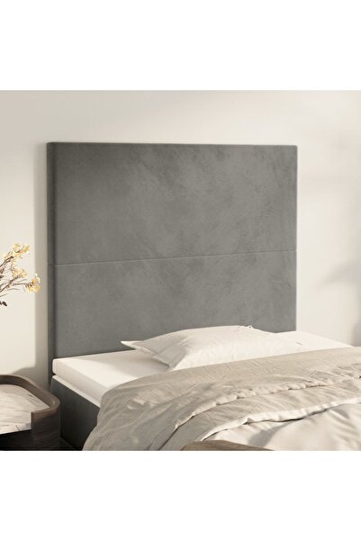 Concept Tăblii de pat, 2 buc, gri deschis, 80x5x78/88 cm, catifea