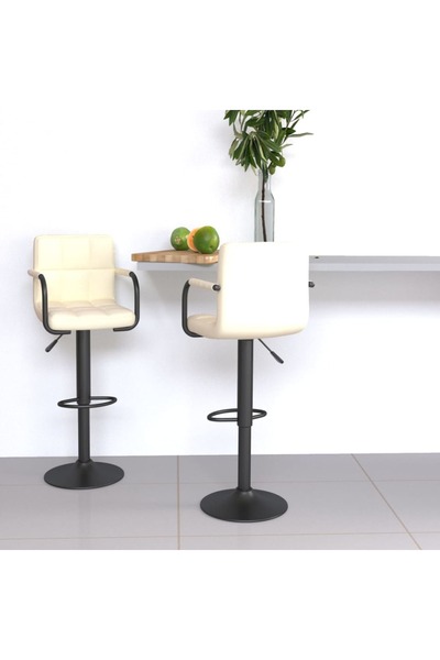 Concept Σκαμπό μπαρ, 2 τεμ., κρεμ, ύφασμα