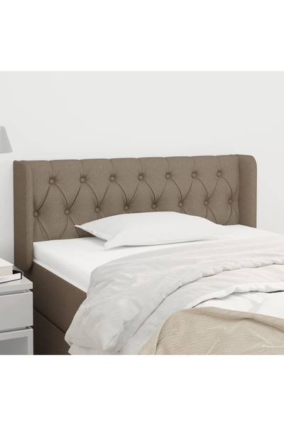 Concept Tăblie de pat cu aripioare gri taupe 93x16x78/88 cm textil