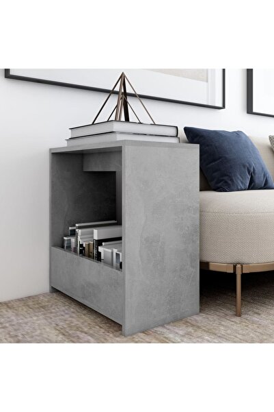 Concept Βοηθητικό τραπεζάκι, γκρι σκυροδέματος, 50x26x50 cm, μοριοσανίδα