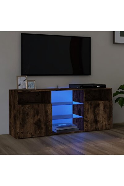 Concept Comodă TV cu lumini LED, stejar fumuriu, 120x30x50 cm