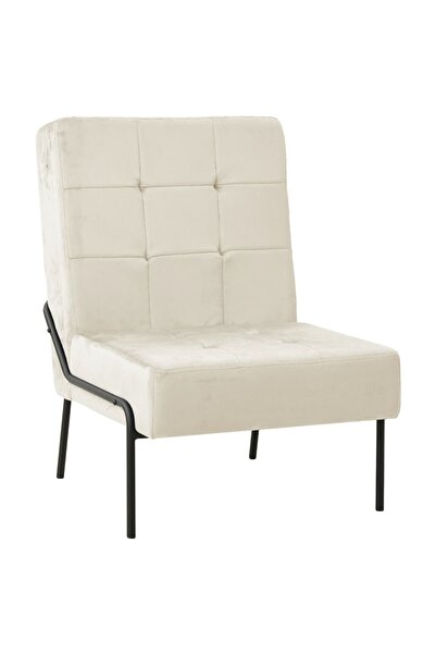 Concept Πολυθρόνα, 65x79x87 cm, κρεμ λευκό, Βελούδο