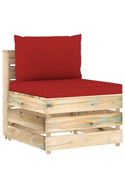 Concept Canapea de mijloc modulară cu perne, lemn verde tratat