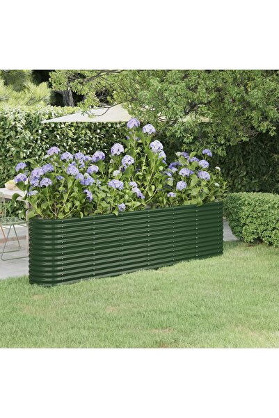 Concept Πράσινη γλάστρα κήπου 260x40x68 cm ηλεκτροστατικά βαμμένη από χάλυβα