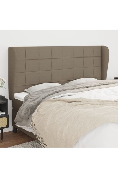 Concept Tăblie de pat cu aripioare gri taupe 183x23x118/128 cm textil