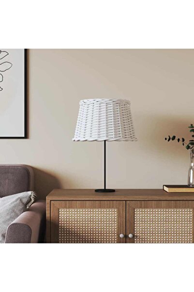 Concept Αμπαζούρ πολυελαίου, λευκό, Ø45 x 28 cm, ψάθα