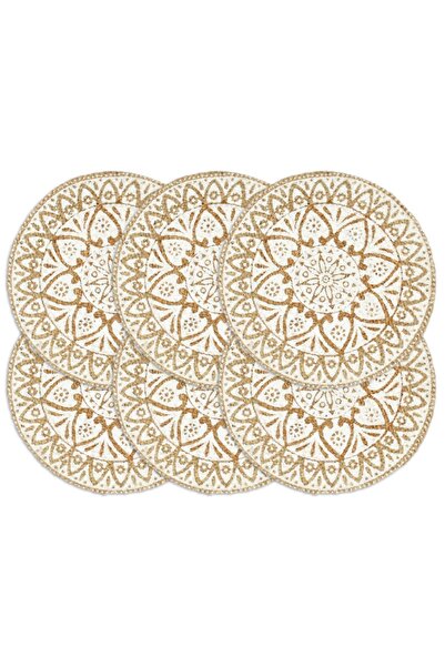 Concept Naproane, 6 buc., alb, 38 cm, iută, rotund