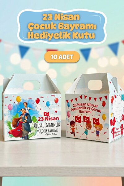 Sticker Ekspres 23 Nisan Hediye Kutusu 10 Adet Özel Tasarım Hediyelik Kutu Ço...