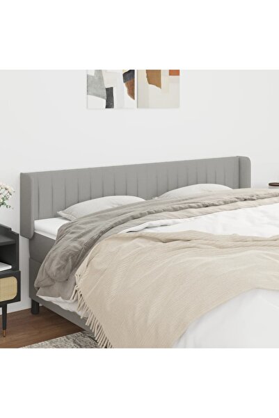 Concept Tăblie de pat cu aripioare gri deschis 163x16x78/88 cm textil