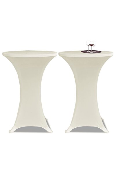 Concept Κάλυμμα τραπεζιού με πόδια Ø80 cm, 2 τεμ., κρεμ, Ελαστικό