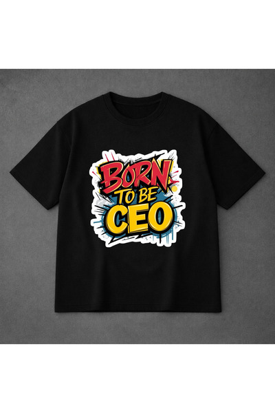 VODEXA Μπλουζάκι Unisex Oversize BORN CEO με στάμπα, 100% βαμβακερό, άνετη εφ...