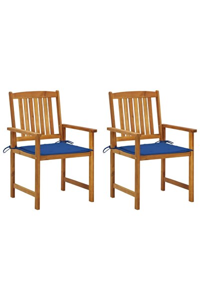 Concept Καρέκλες σκηνοθέτη με μαξιλάρια, 2 τεμ., μασίφ ξύλο ακακίας