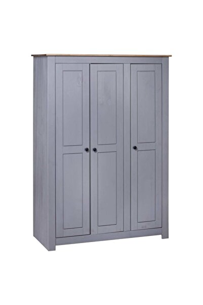 Concept Șifonier cu 3 uși, gri, 118 x 50 x 171,5 cm, pin gama Panama