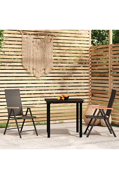 Concept Σετ επίπλων κήπου, 3 τεμάχια, μαύρο