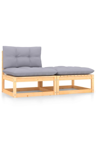 Concept Set mobilier grădină cu perne, 2 piese, lemn masiv de pin