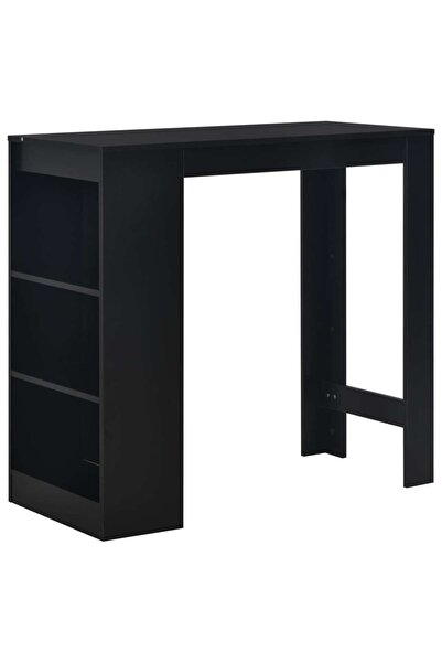 Concept Τραπέζι μπαρ με ράφι, μαύρο, 110 x 50 x 103 εκ.