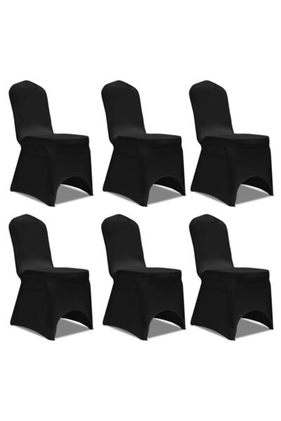 Concept Husă de scaun elastică, 6 buc., negru